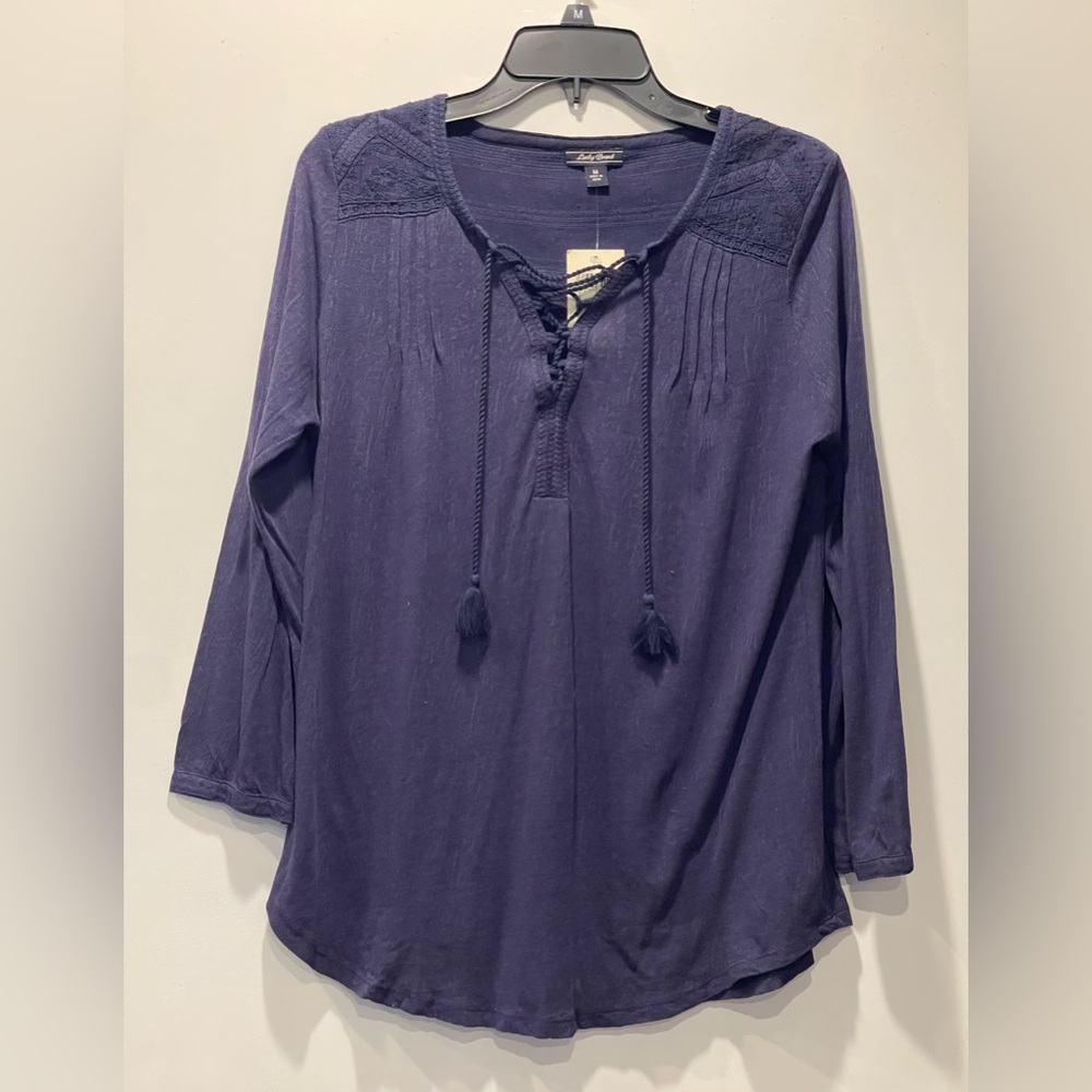 NWT Lucky Brand Navy Top, Size Medium